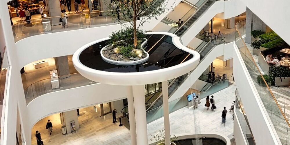 the hyundai seoul waterfall