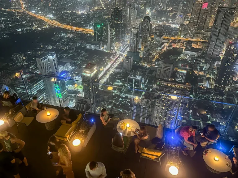 Night view from Sky Beach Bar at Mahanakhon