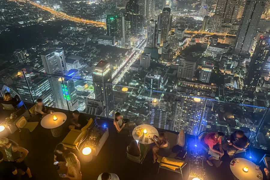 Night view from Sky Beach Bar at Mahanakhon