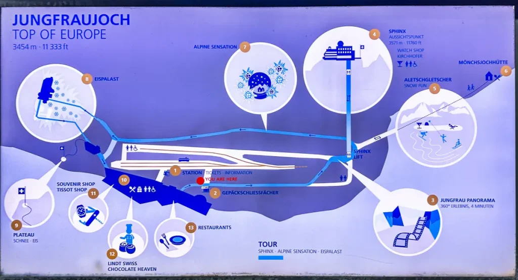 Jungfraujoch Map