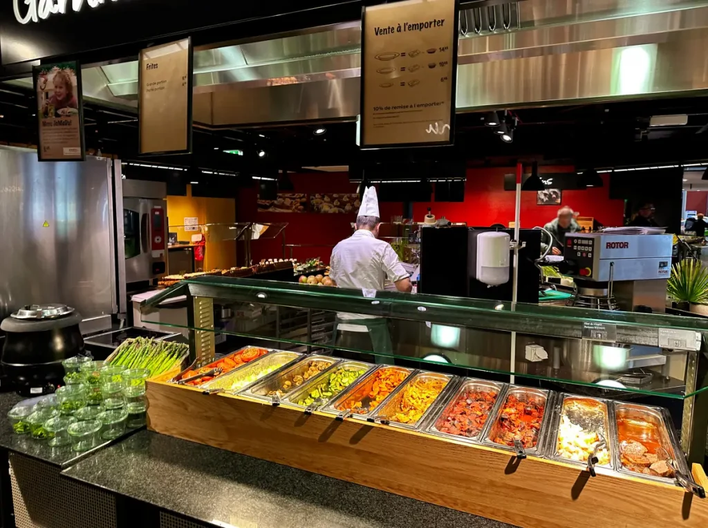 Swiss Coop restaurant Hot Food Counter